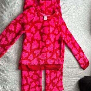 Cat & Jack Kids Heart Pajama Set - Vibrant Red and Pink